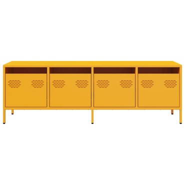 vidaXL Έπιπλο Τηλεόρασης Μουσταρδί 135x39x43,5cm Ατσάλι Ψυχρής Έλασης