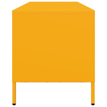 vidaXL Έπιπλο Τηλεόρασης Μουσταρδί 135x39x43,5cm Ατσάλι Ψυχρής Έλασης