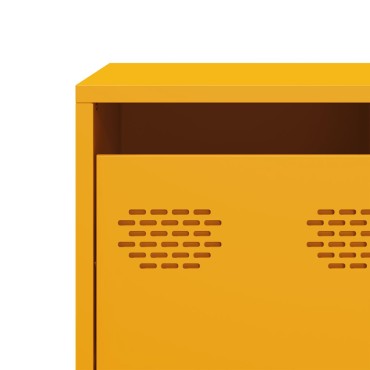 vidaXL Έπιπλο Τηλεόρασης Μουσταρδί 135x39x43,5cm Ατσάλι Ψυχρής Έλασης