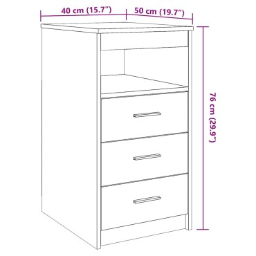 vidaXL Συρταριέρα Αρτισιανή Δρυς 40x50x76cm από Επεξεργασμένο Ξύλο 1 τεμ.