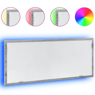 vidaXL Καθρέφτης Μπάνιου Γκρι Sonoma 100x8,5x37cm Επεξεργασμένο Ξύλο 1 τεμ.