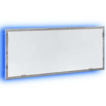 vidaXL Καθρέφτης Μπάνιου Γκρι Sonoma 100x8,5x37cm Επεξεργασμένο Ξύλο 1 τεμ.
