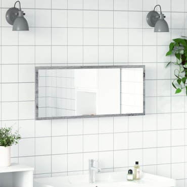 vidaXL Καθρέφτης Μπάνιου Γκρι Sonoma 100x8,5x37cm Επεξεργασμένο Ξύλο 1 τεμ.
