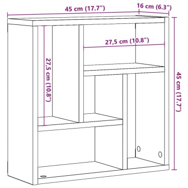 vidaXL Ράφι Τοίχου για Τεχνίτης Δρυς 45x16x45cm Μοριοσανίδα 1 τεμ.
