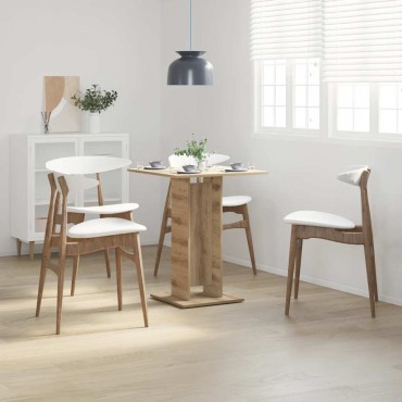 vidaXL Τραπέζι Bistro Χρώμα Τεχνίτης Δρυς 60x60x75cm Μοριοσανίδα 1 τεμ.