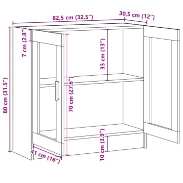 vidaXL Βιβλιοθήκη Artisan Δρυς 82,5x30,5x80cm Επεξεργασμένο Ξύλο 1 τεμ.