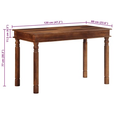 vidaXL Τραπεζαρία 120x60x77cm Μασίφ Ξύλο Ακακία 1 τεμ.