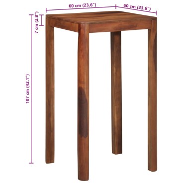 vidaXL Τραπεζάκι Μπαρ 60x60x107cm Ακακία από Μασίφ Ξύλο