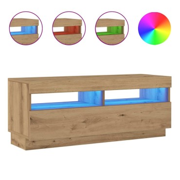 vidaXL Έπιπλο Τηλεόρασης LED Αρτισιανή Δρυς 100x35x40cm Επεξ. Ξύλο