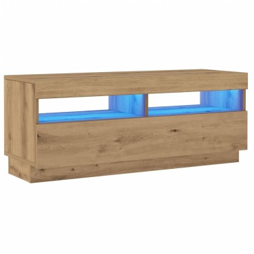 vidaXL Έπιπλο Τηλεόρασης LED Αρτισιανή Δρυς 100x35x40cm Επεξ. Ξύλο