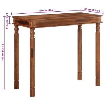 vidaXL Τραπέζι Μπαρ 120x60x107cm Ακακία από Μασίφ Ξύλο 1 τεμ.