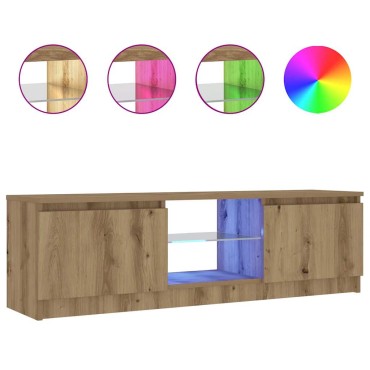 vidaXL Έπιπλο Τηλεόρασης με LED Αρτισιανή Δρυς 120x30x36cm Επεξ.Ξύλο