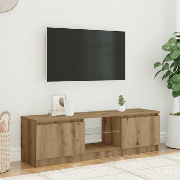 vidaXL Έπιπλο Τηλεόρασης με LED Αρτισιανή Δρυς 120x30x36cm Επεξ.Ξύλο