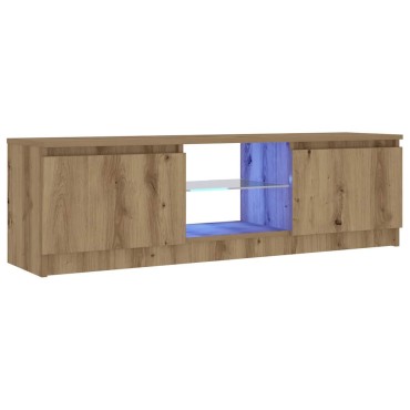 vidaXL Έπιπλο Τηλεόρασης με LED Αρτισιανή Δρυς 120x30x36cm Επεξ.Ξύλο