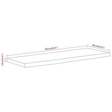 vidaXL Ράφι Επιτοίχιο Ορθ. Live Edge 80x30x3,8cm Μασίφ Ξύλο Ακακίας