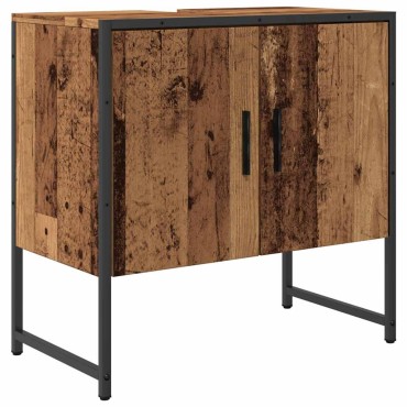 vidaXL Ντουλάπι Νιπτήρα Μπάνιου Παλιό Ξύλο 60x33x60 εκ 1 τεμ.
