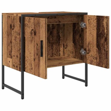 vidaXL Ντουλάπι Νιπτήρα Μπάνιου Παλιό Ξύλο 60x33x60 εκ 1 τεμ.