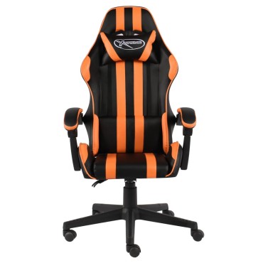 vidaXL Καρέκλα Racing Μαύρο / Πορτοκαλί από Συνθετικό Δέρμα 35x41cm 1 τεμ.