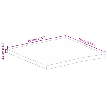 vidaXL Επιφάνεια Τραπεζιού 80x80x3,8cm Live Edge Μασίφ Ξύλο Μάνγκο 1 τεμ.