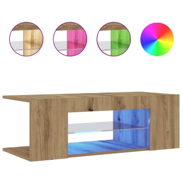 vidaXL Έπιπλο Τηλεόρασης με LED Αρτισιανή Δρυς 90x39x30cm Επεξ.Ξύλο