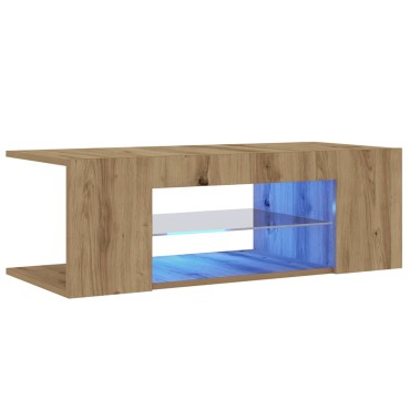 vidaXL Έπιπλο Τηλεόρασης με LED Αρτισιανή Δρυς 90x39x30cm Επεξ.Ξύλο