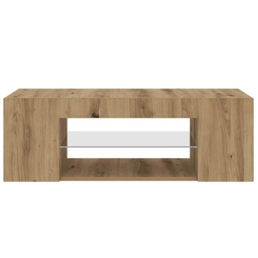 vidaXL Έπιπλο Τηλεόρασης με LED Αρτισιανή Δρυς 90x39x30cm Επεξ.Ξύλο
