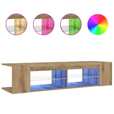 vidaXL Έπιπλο Τηλεόρασης με LED Αρτισιανή Δρυς 135x39x30cm Επεξ.Ξύλο