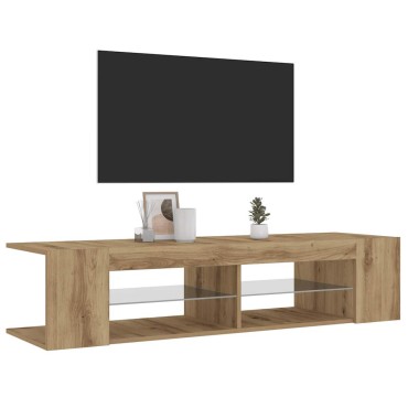 vidaXL Έπιπλο Τηλεόρασης με LED Αρτισιανή Δρυς 135x39x30cm Επεξ.Ξύλο