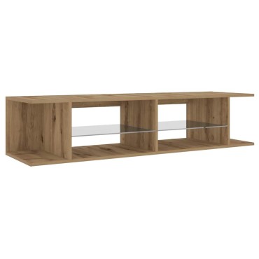 vidaXL Έπιπλο Τηλεόρασης με LED Αρτισιανή Δρυς 135x39x30cm Επεξ.Ξύλο