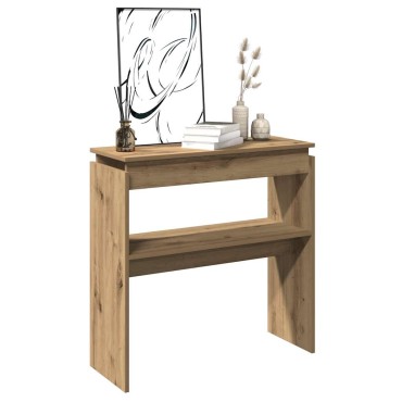 vidaXL Τραπέζι Κονσόλα Αρτισιανή Δρυς 80x30x80cm Επεξεργασμένο Ξύλο 1 τεμ.