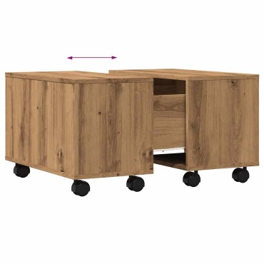 vidaXL Τραπεζάκι Σαλονιού Αρτισιανή Δρυς 60x60x38cm Επεξ. Ξύλο 1 τεμ.