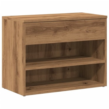 vidaXL Πάγκος Παπουτσιών τεχνίτης Δρυς 60x30x45cm Επεξεργασμένο Ξύλο