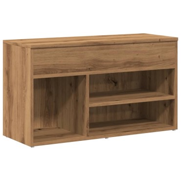 vidaXL Πάγκος Παπουτσιών τεχνίτης Δρυς 80x30x45cm Επεξεργασμένο Ξύλο