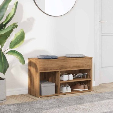 vidaXL Πάγκος Παπουτσιών τεχνίτης Δρυς 80x30x45cm Επεξεργασμένο Ξύλο
