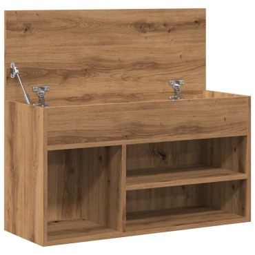 vidaXL Πάγκος Παπουτσιών τεχνίτης Δρυς 80x30x45cm Επεξεργασμένο Ξύλο