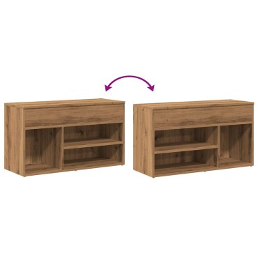 vidaXL Πάγκος Παπουτσιών τεχνίτης Δρυς 80x30x45cm Επεξεργασμένο Ξύλο
