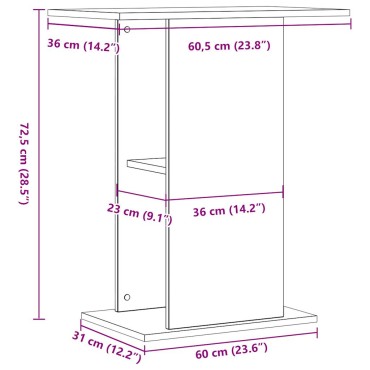 vidaXL Βάση Ενυδρείου Αρτισιανή Δρυς 36x60,5x72,5εκ Επεξεργασμένο Ξύλο