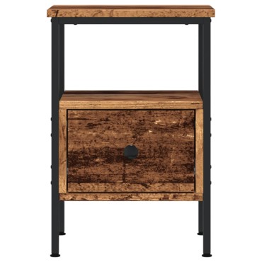 vidaXL Κομοδίνα 2 τεμ. Όψη Παλαιού Ξύλου 34x36x50cm από Επεξ. Ξύλο