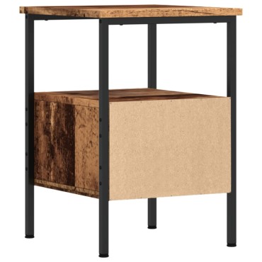 vidaXL Κομοδίνα 2 τεμ. Όψη Παλαιού Ξύλου 34x36x50cm από Επεξ. Ξύλο