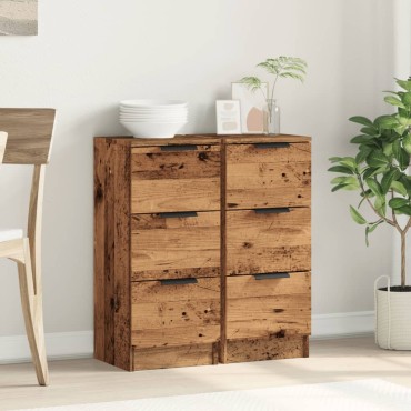 vidaXL Ντουλάπια 2 τεμ. Παλαιό ξύλο 30x30x70cm Επεξεργασμένο Ξύλο