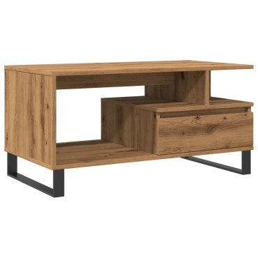 vidaXL Τραπεζάκι Σαλονιού τεχνίτης Δρυς 90x49x45cm Επεξεργασμ. Ξύλο 1 τεμ.