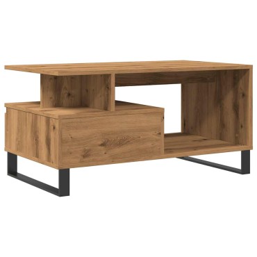 vidaXL Τραπεζάκι Σαλονιού τεχνίτης Δρυς 90x49x45cm Επεξεργασμ. Ξύλο 1 τεμ.