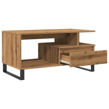 vidaXL Τραπεζάκι Σαλονιού τεχνίτης Δρυς 90x49x45cm Επεξεργασμ. Ξύλο 1 τεμ.