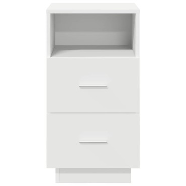 vidaXL Κομοδίνα 2 τεμ. με 2 συρτάρια Λευκό 36x36x68cm