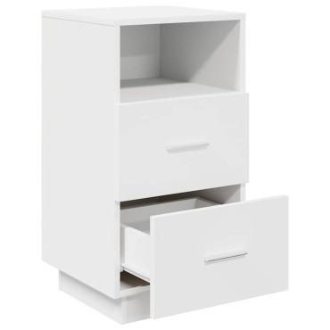 vidaXL Κομοδίνα 2 τεμ. με 2 συρτάρια Λευκό 36x36x68cm