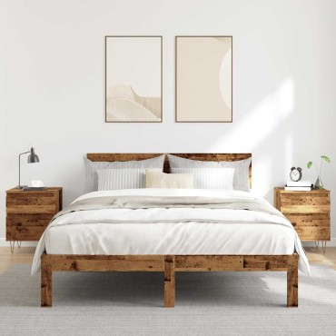 vidaXL Κομοδίνα 2 τεμ. Παλιό ξύλο 40x35x50cm Κατασκευασμένο ξύλο