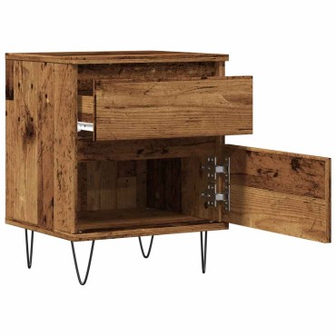 vidaXL Κομοδίνα 2 τεμ. Παλιό ξύλο 40x35x50cm Κατασκευασμένο ξύλο