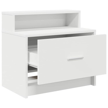 vidaXL Κομοδίνα με συρτάρι 2 τεμ. Λευκό 51x31x47cm