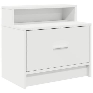 vidaXL Κομοδίνα με συρτάρι 2 τεμ. Λευκό 51x31x47cm