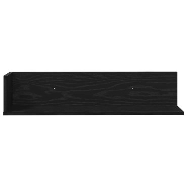 vidaXL Ραφιέρες Τοίχου 2 τεμ. Μαύρες 75x16,5x16,5cm από Μοριοσανίδα
